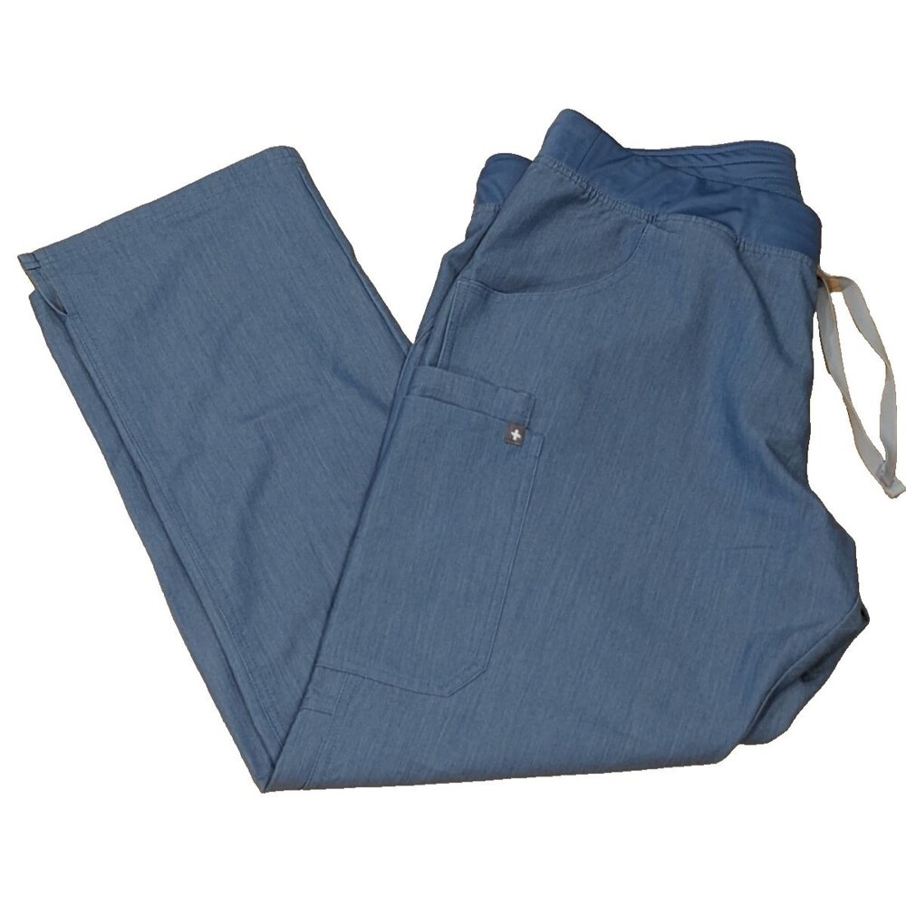 Figs Kade Pants Scrubs Cargo Light Blue Medical Stretch XL Scrub
